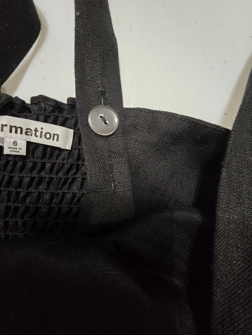 Reformation Folsom Linen Dress Black Button Front Women's 6 Summer Vacation - Picture 12 of 13